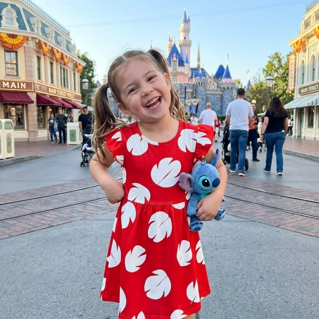 Lilo Ruffle Dress, Lilo And Stitch Disney Park Dress, Hawaiian Park Vacation Outfit For Girls - Image 3