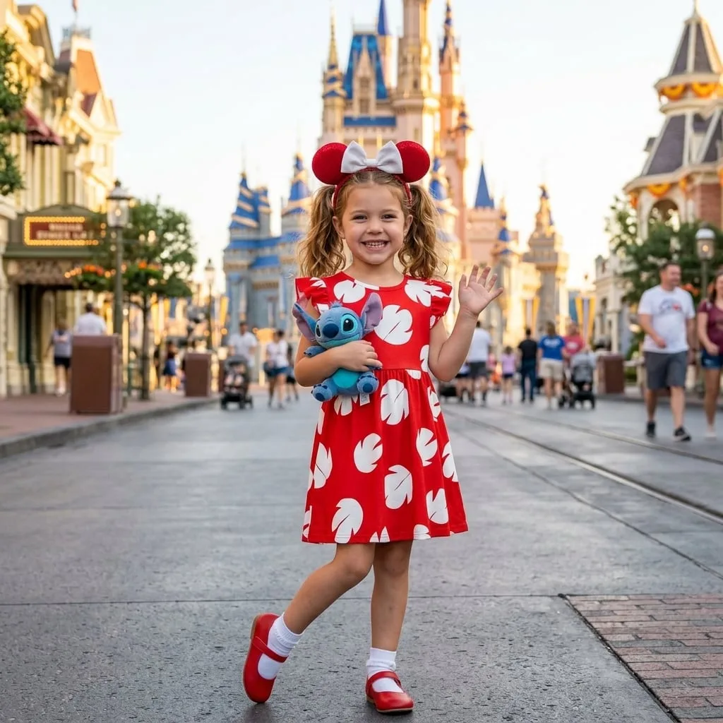 Lilo Ruffle Dress, Lilo And Stitch Disney Park Dress, Hawaiian Park Vacation Outfit For Girls - Image 4