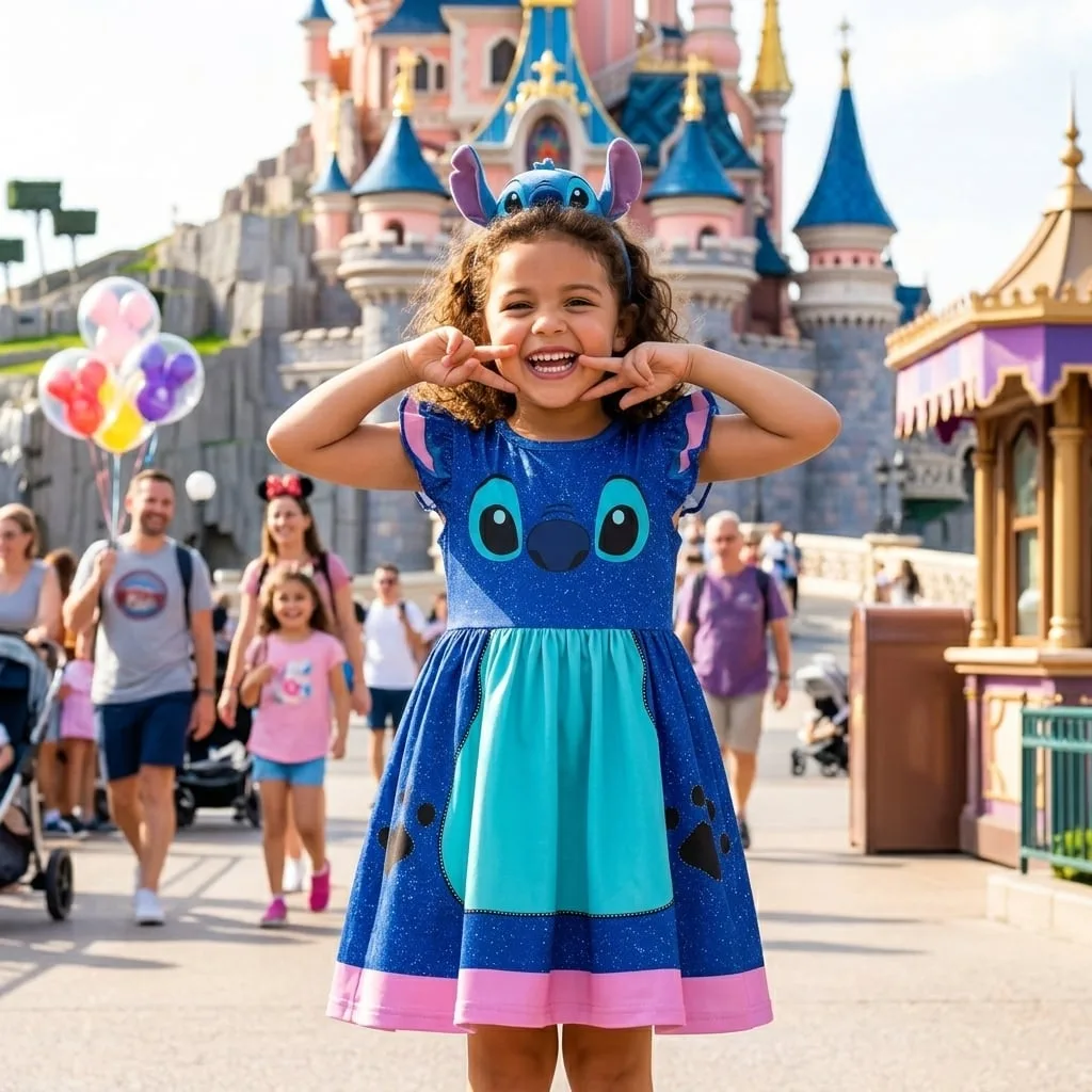 Stitch Ruffle Dress, Lilo And Stitch Disney Park Dress, Stitch Park Vacation Outfit For Girls - Image 2
