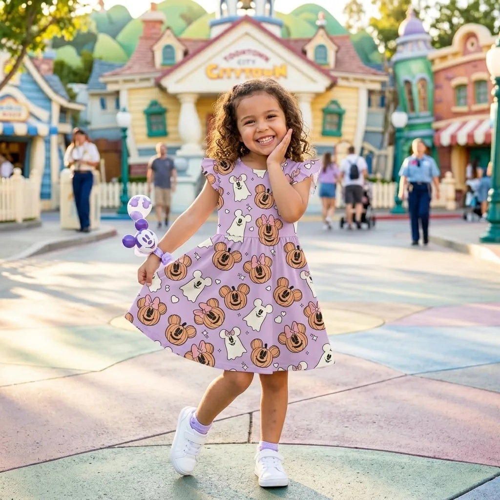 Halloween Mickey Twirl Dress, Disney Parks Outfit for Girls, Disney Halloween Dress - Image 4