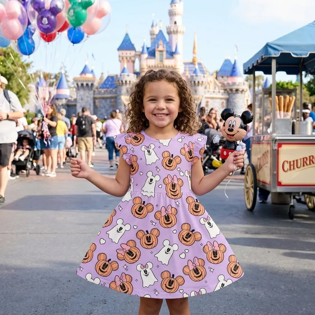 Halloween Mickey Twirl Dress, Disney Parks Outfit for Girls, Disney Halloween Dress - Image 5