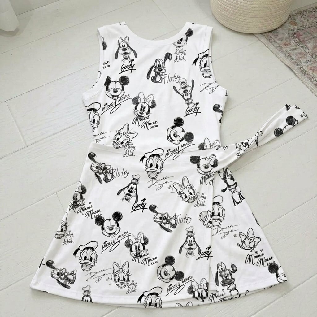 Mickey Minnie Donald Pluto Goofy Crew Balloon Pastel Tennis Dress Skirt, Disneyland Inspired Tennis Dress Skirt - Image 2
