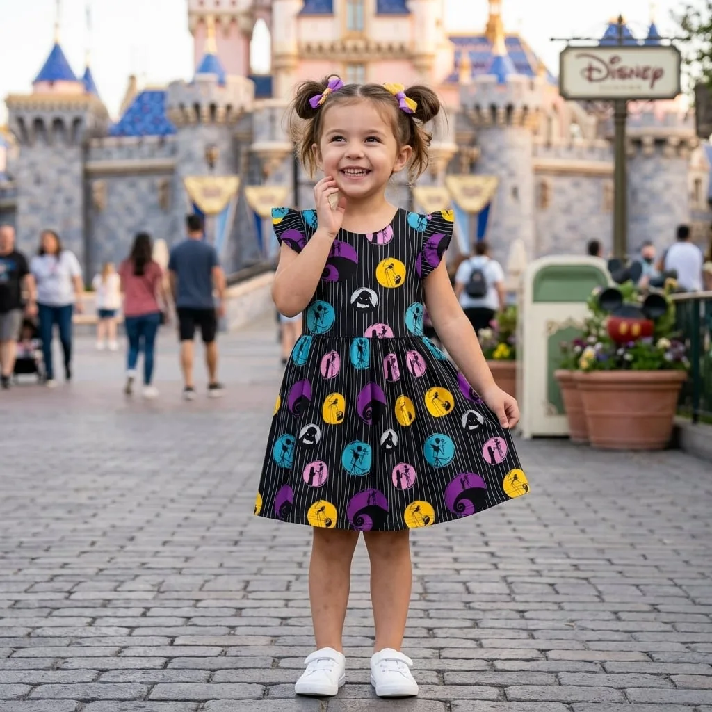 Nightmare Before Christmas Skater Dress, Jack And Sally Disney Halloween Dress - Image 2