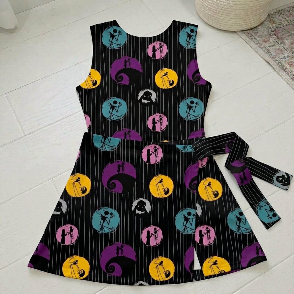 Nightmare Before Christmas Tennis Dress Skirt, Jack Skellington Sally Halloween Dress - Image 5