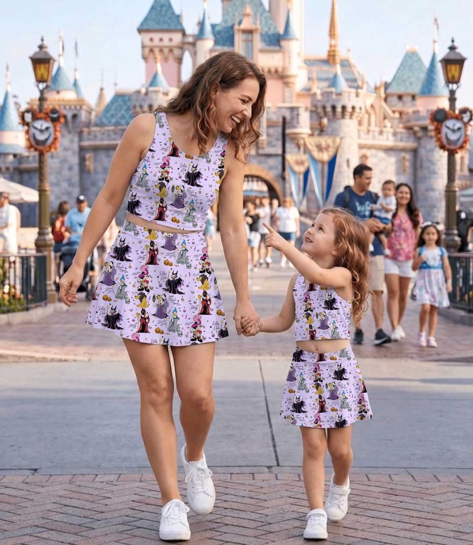 Disney Villains Halloween Dress Set, Maleficent Ursula Evil Queen Mickey Minnie Cartoon Dress Set, Mom and Me Family Matching Outfit, Spooky Vacation Outfit - Image 4