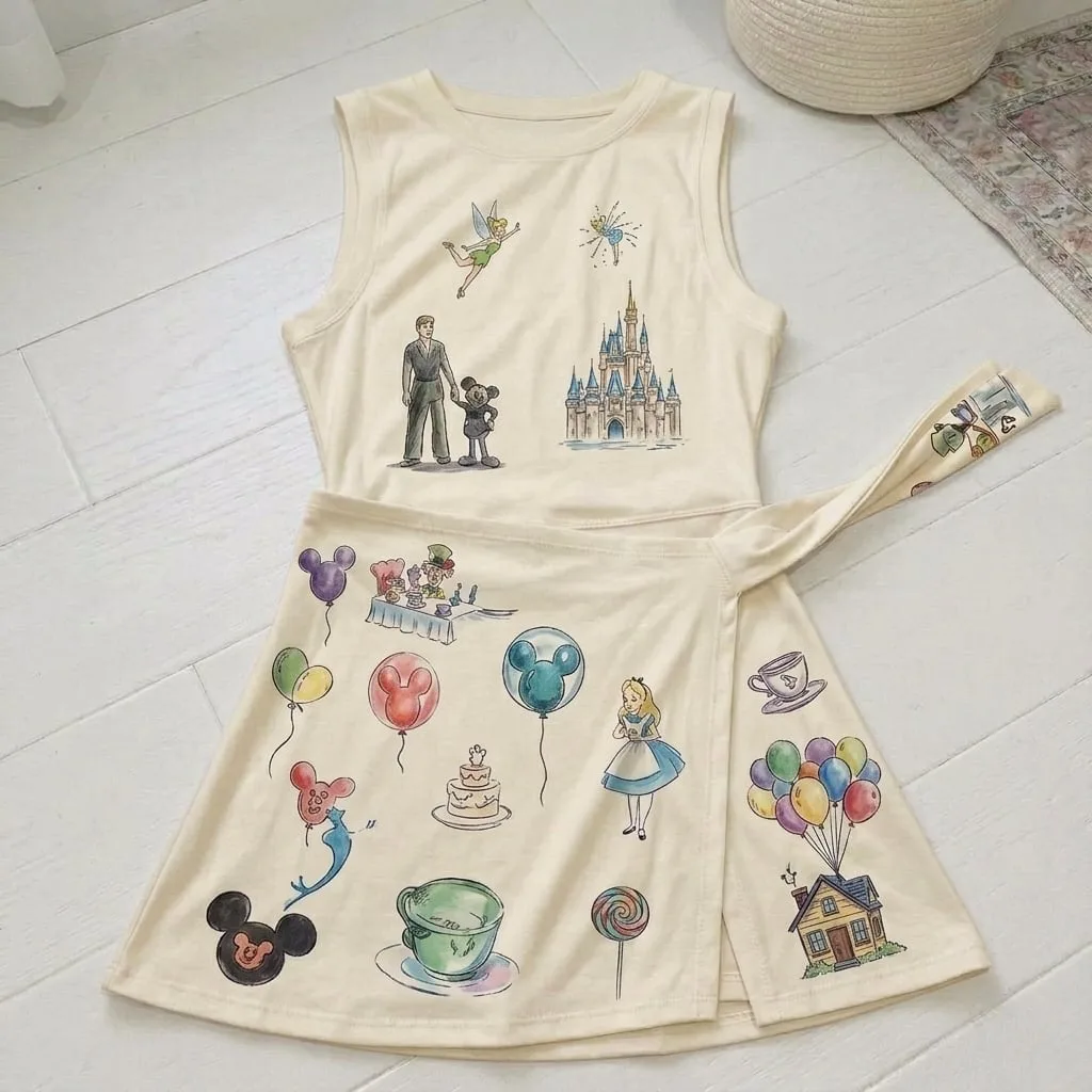 Disney Tennis Dress Mickey Minnie Castle Skirt, Kids Cartoon Outfit Birthday Gift - Image 2