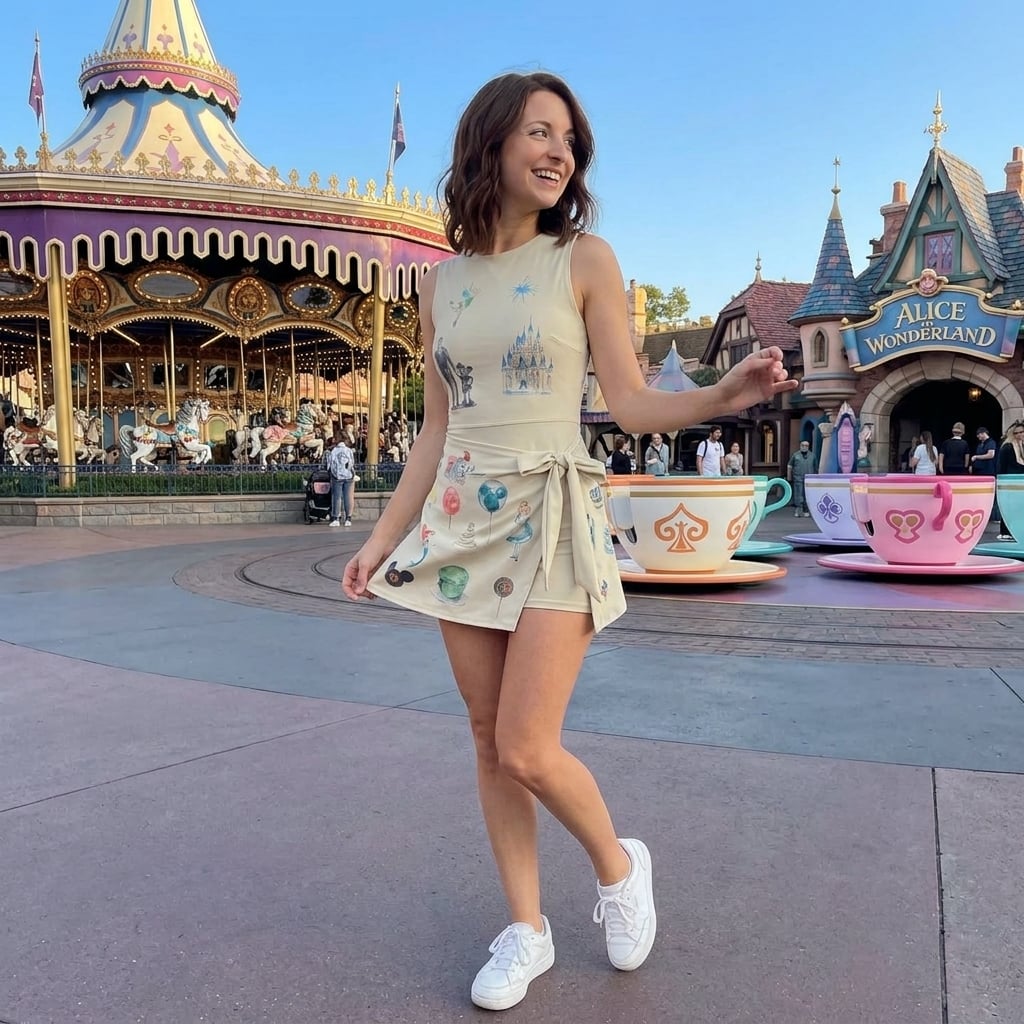 Disney Tennis Dress Mickey Minnie Castle Skirt, Kids Cartoon Outfit Birthday Gift - Image 3