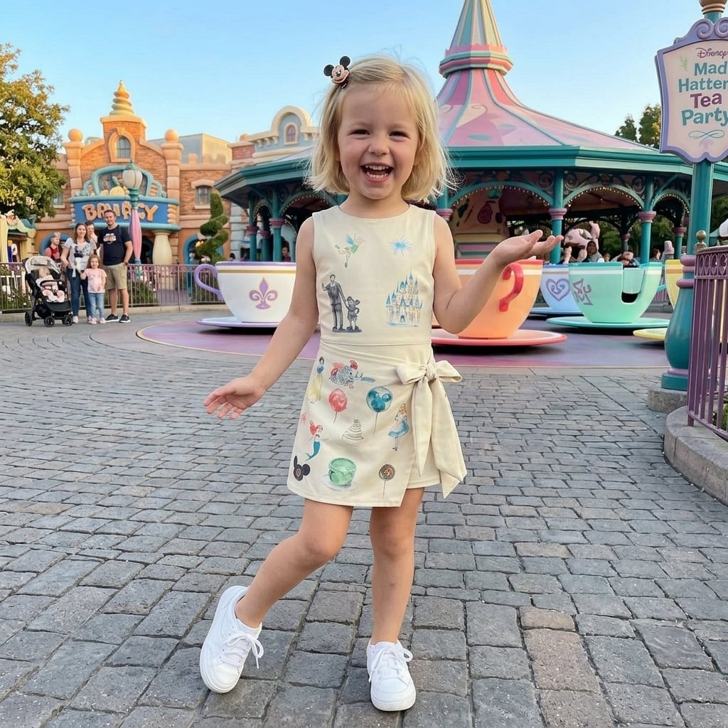 Disney Tennis Dress Mickey Minnie Castle Skirt, Kids Cartoon Outfit Birthday Gift - Image 4