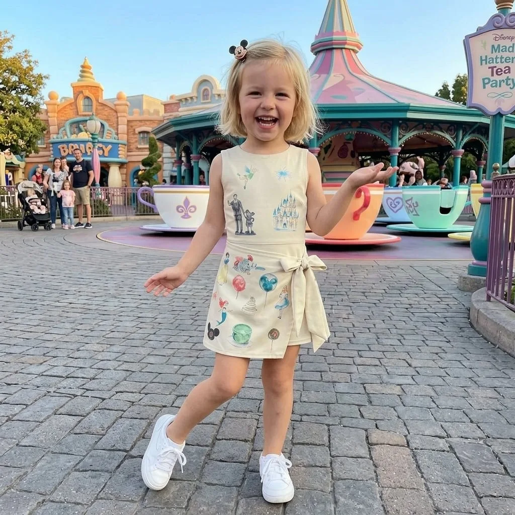 Disney Tennis Dress Mickey Minnie Castle Skirt, Kids Cartoon Outfit Birthday Gift - Image 4