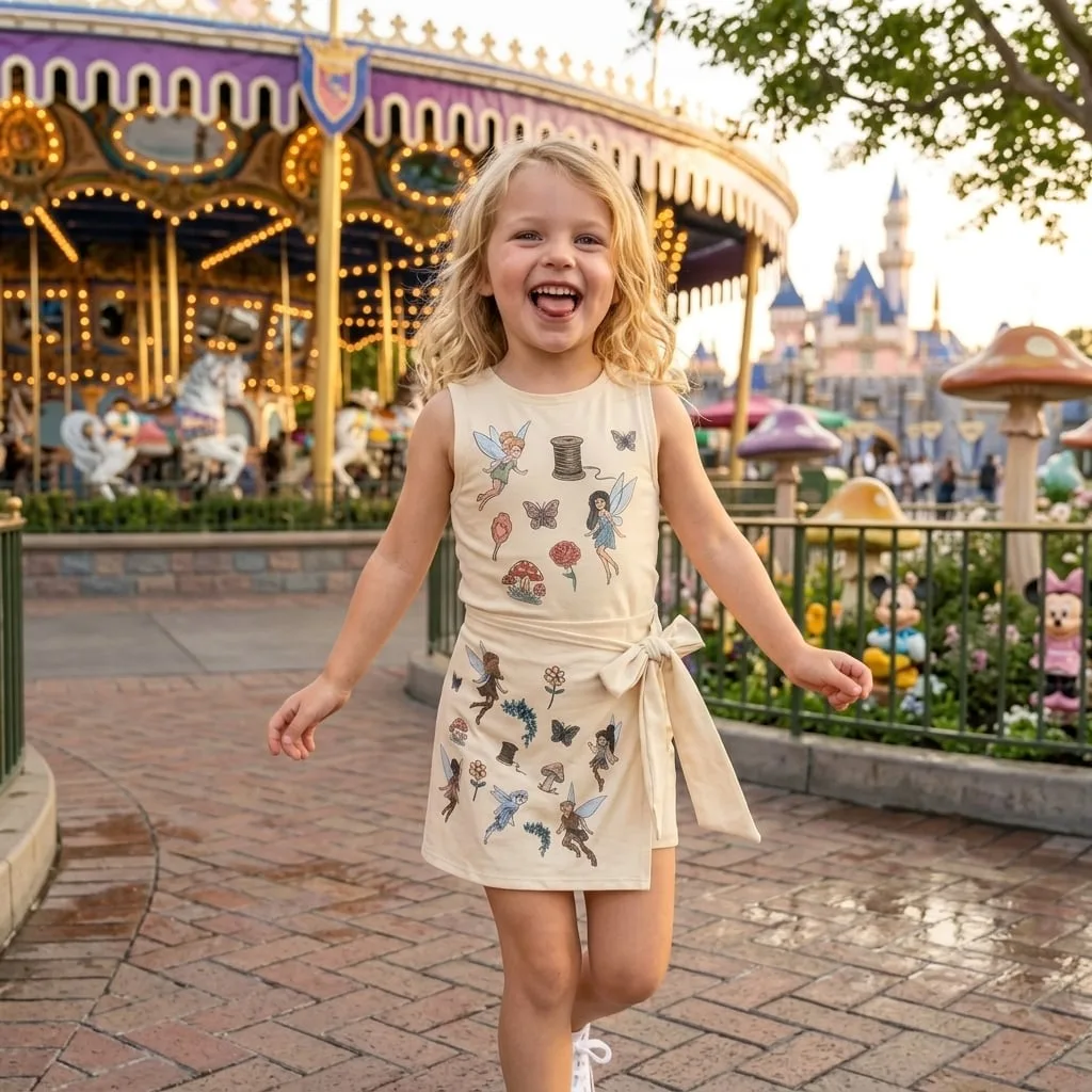 Tinkerbell Tennis Dress White Ruffle Skirt, Fairy Athletic Outfit Boutique Sports Dress Gift - Image 3