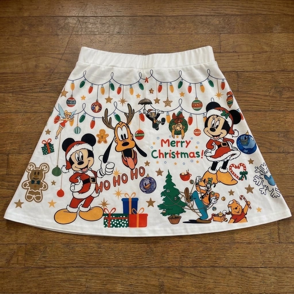 Mickey And Friends Christmas Skater Skirt, Disney Holiday Women's Skirt - Image 2