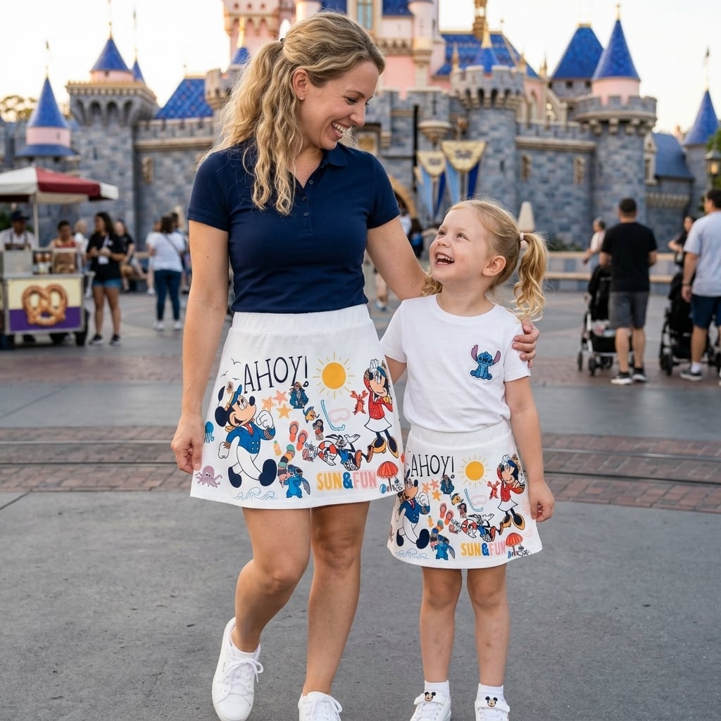 Magical Friends Disneyland Skater Skirt, Disney Holiday Women's Skirt - Image 4