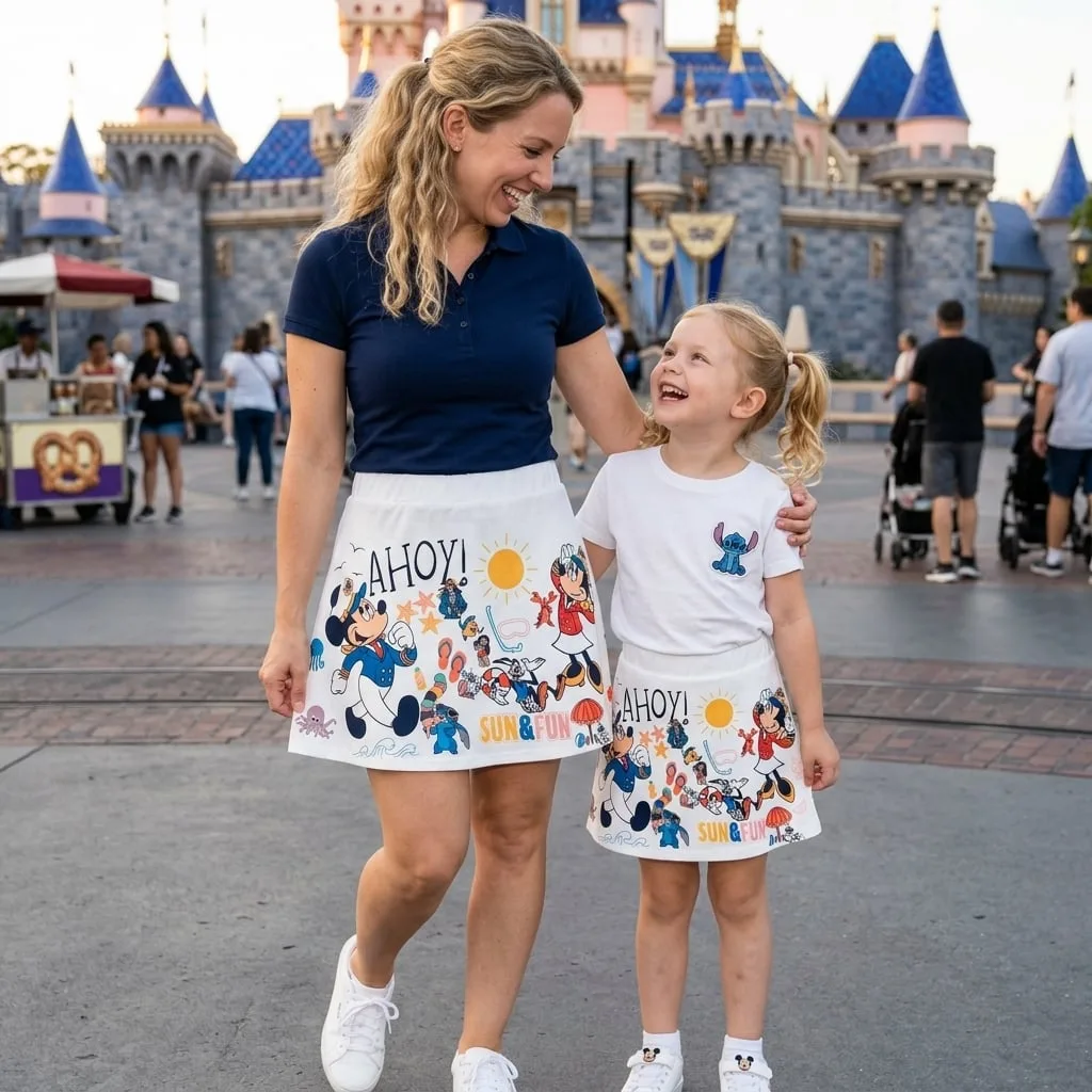 Magical Friends Disneyland Skater Skirt, Disney Holiday Women's Skirt - Image 4