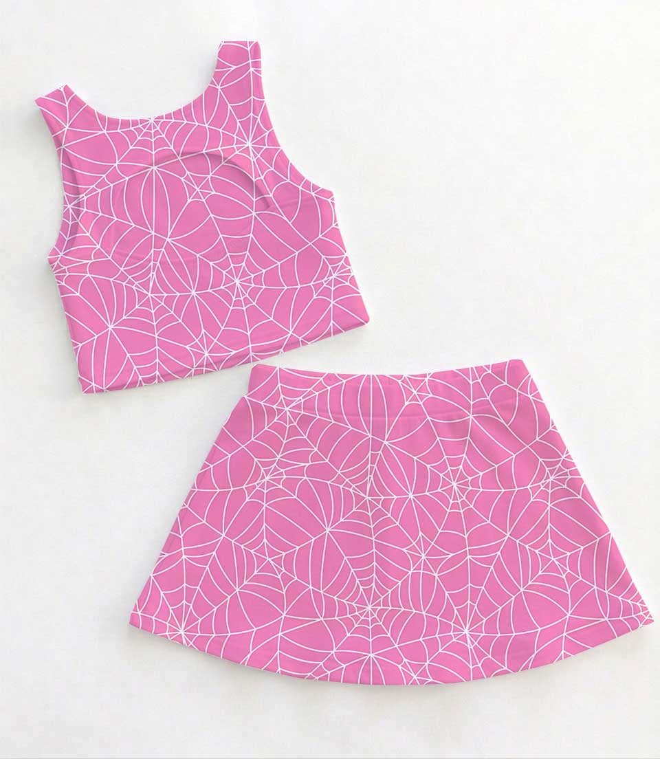Spider-Gwen Marvel Superhero Dress Set, Pink Spider Girl Skirt Set, Mom and Me Matching Dress Set, Comic Book Character Vacation Outfit, Cute Halloween Costume Outfit - Image 2
