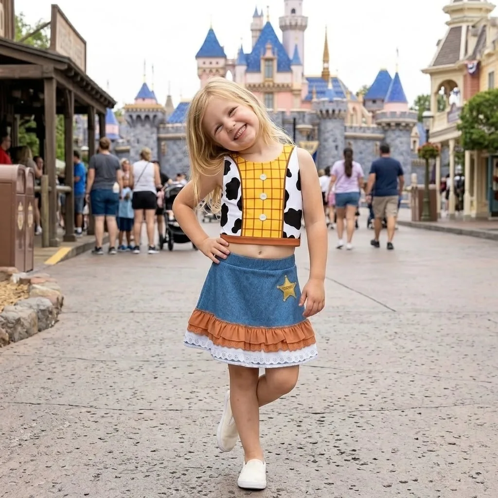 Jessie Toy Story Activewear Set Cowgirl Athletic Outfit, Disneybound Crop Top Skirt Set Disney Trip Gift - Image 2