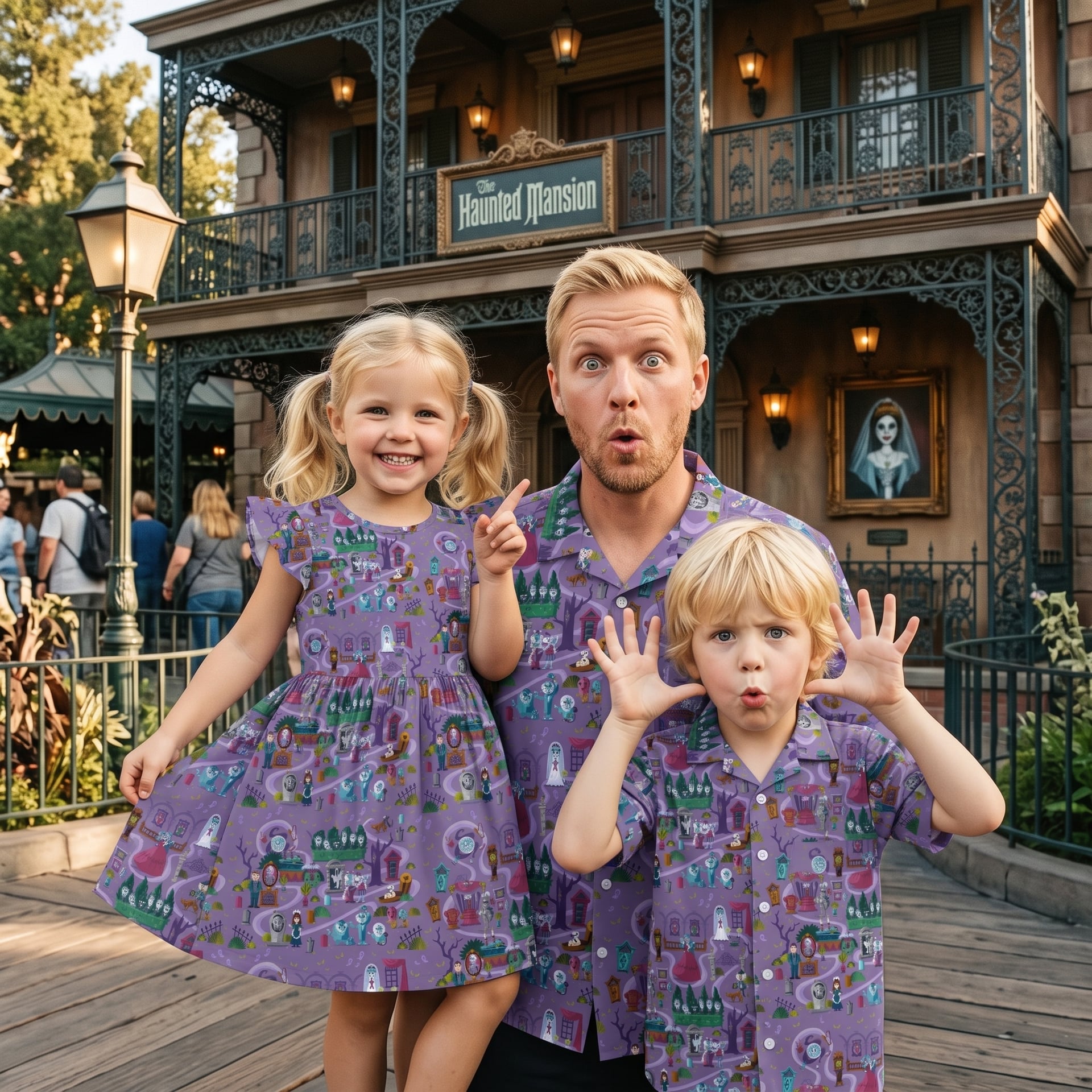 Disney Hitchhiking Ghosts Matching Family Shirt Haunted Mansion Halloween Outfit, Foolish Mortals Dress Family Vacation Set - Image 4
