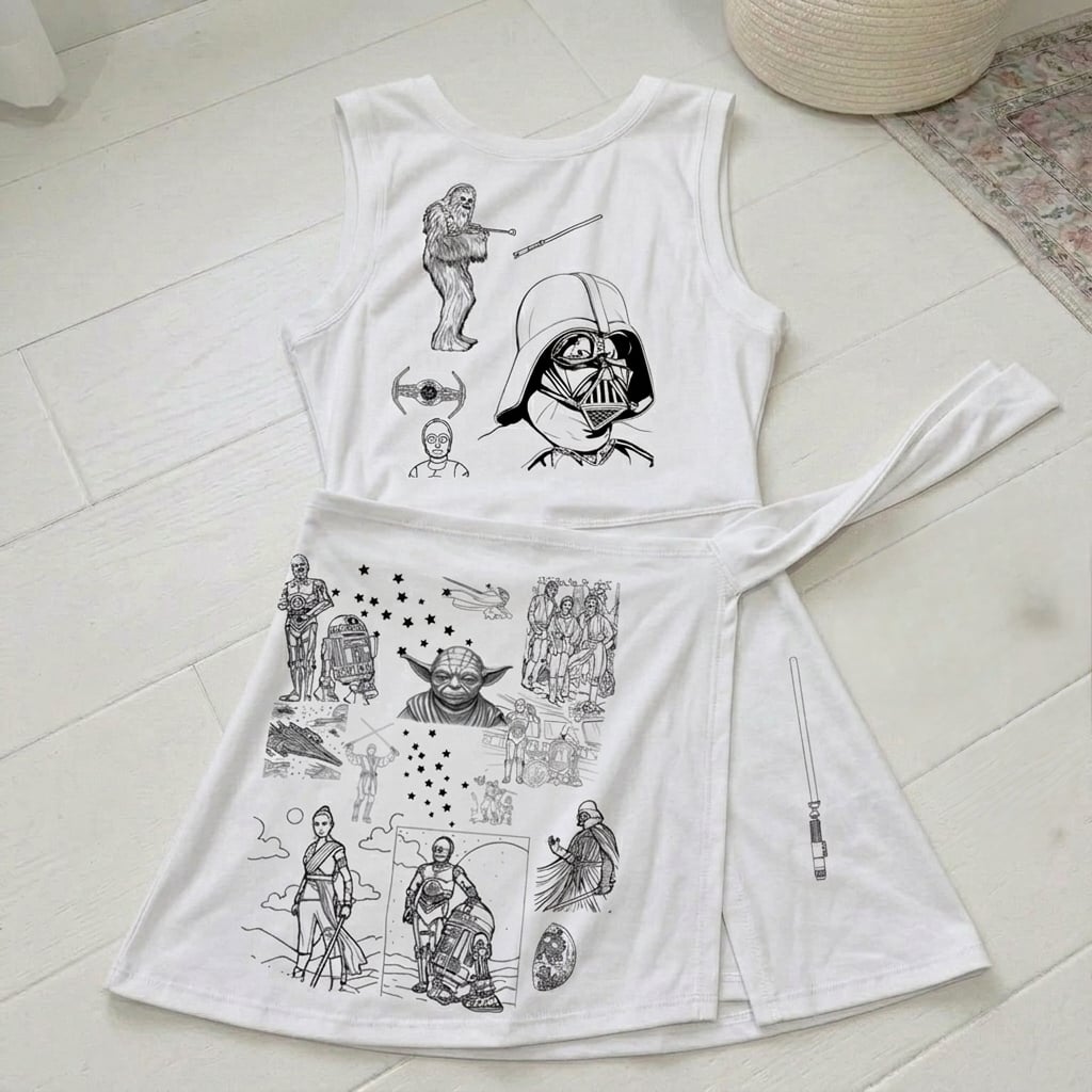 Star Wars Darth Vader Tennis Dress Skirt, Sci Fi Women Galaxy Outfit Star Wars Fan Gift Dress - Image 2