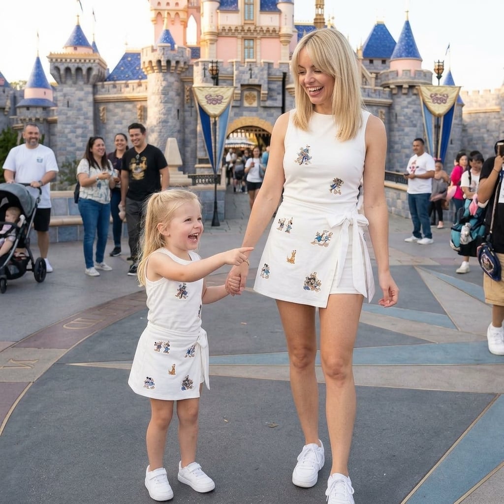 Mickey And Friends Tennis Dress, Disneybound Retro Pleated Skirt Theme Park Vacation Outfit Family Dress Set - Image 3