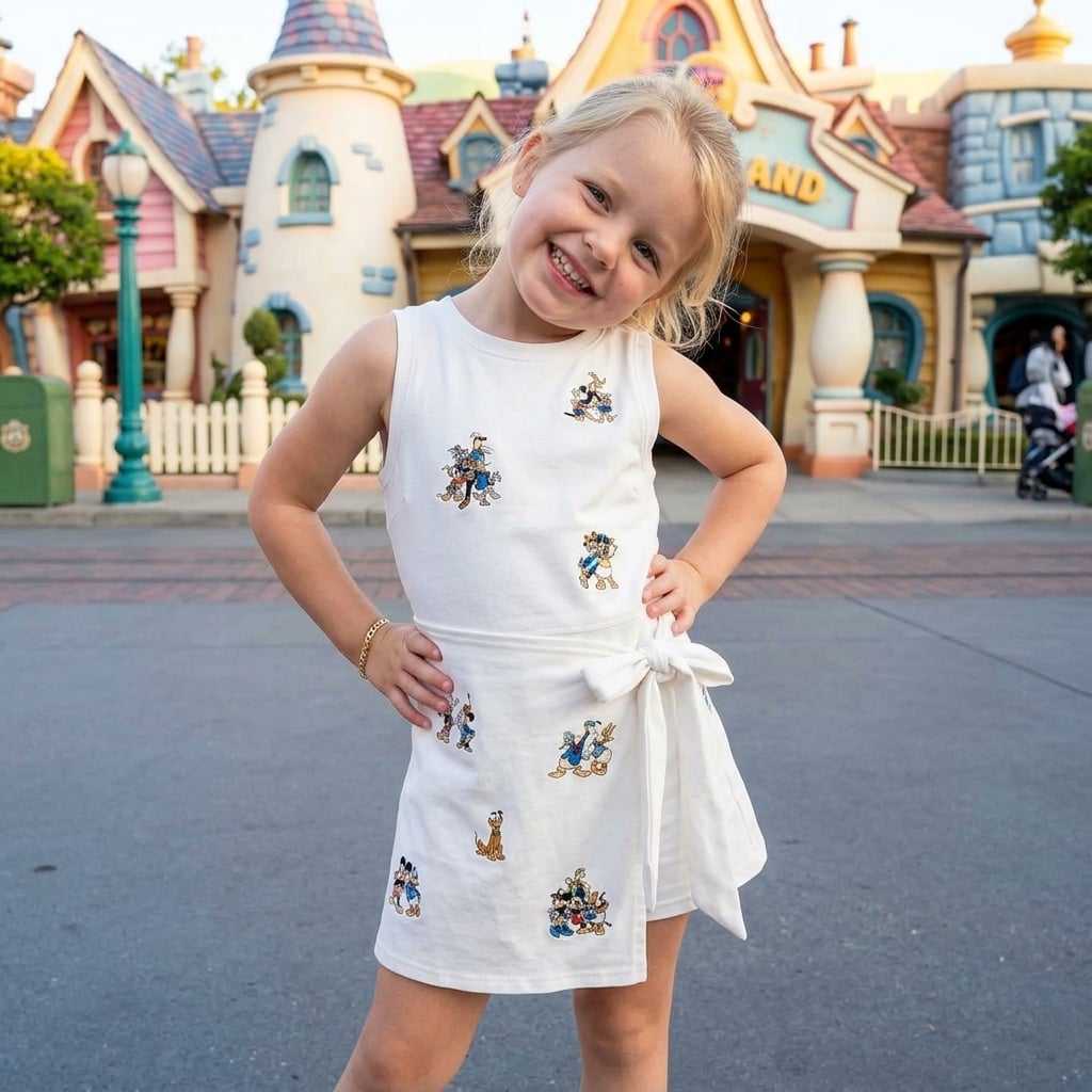 Mickey And Friends Tennis Dress, Disneybound Retro Pleated Skirt Theme Park Vacation Outfit Family Dress Set - Image 4