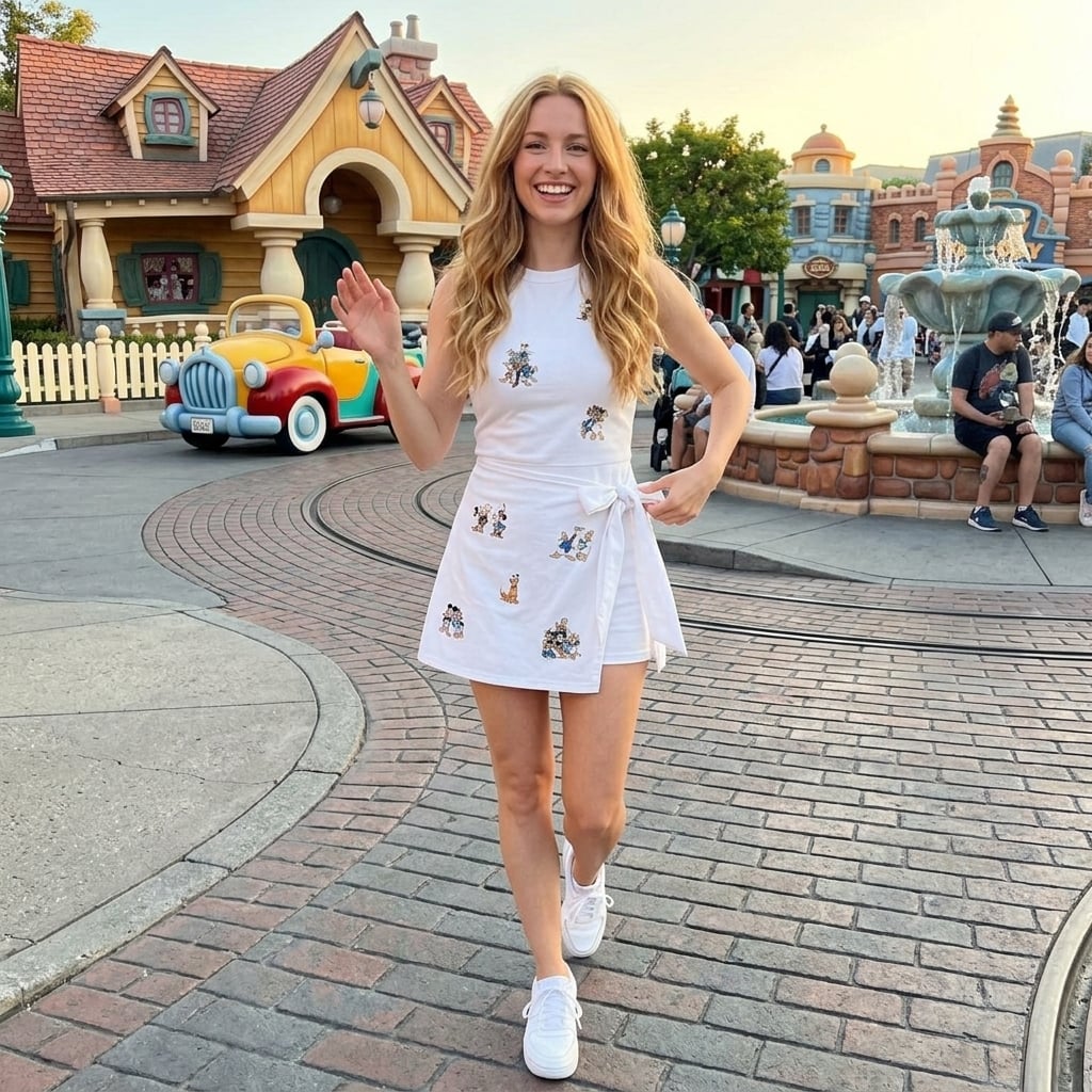 Mickey And Friends Tennis Dress, Disneybound Retro Pleated Skirt Theme Park Vacation Outfit Family Dress Set - Image 5