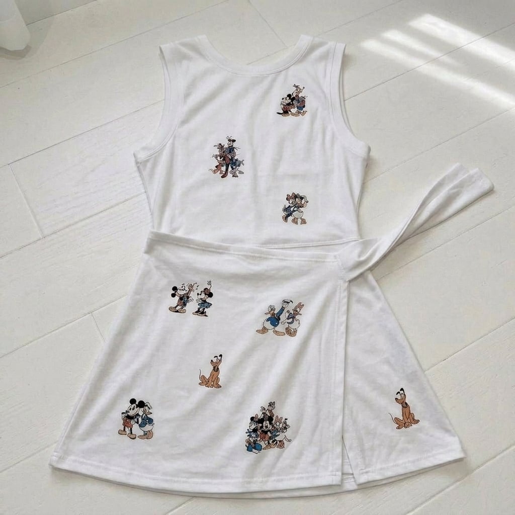 Mickey And Friends Tennis Dress, Disneybound Retro Pleated Skirt Theme Park Vacation Outfit Family Dress Set - Image 2