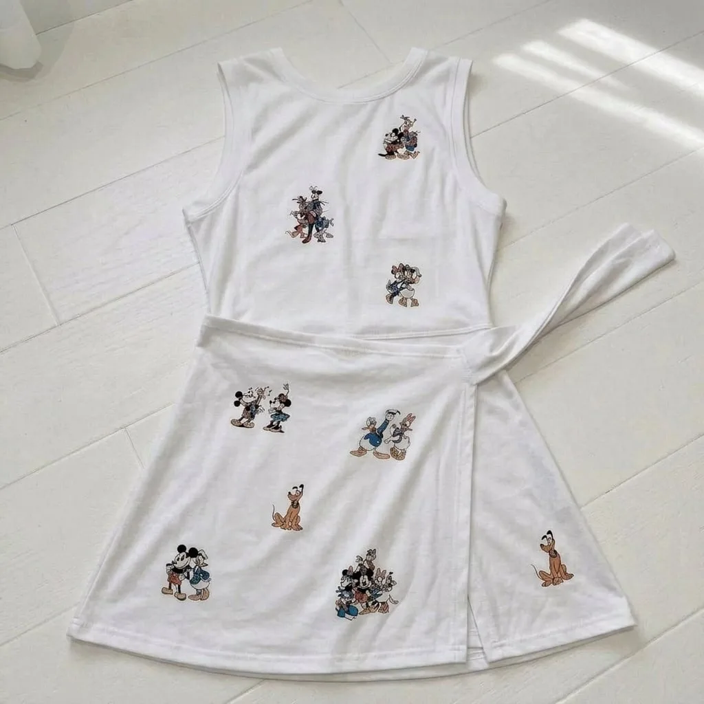 Mickey And Friends Tennis Dress, Disneybound Retro Pleated Skirt Theme Park Vacation Outfit Family Dress Set - Image 2
