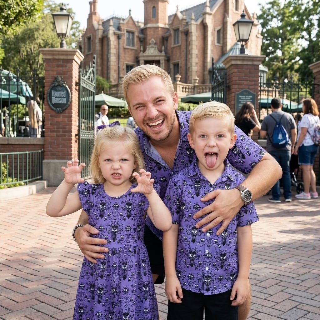 Disney Haunted Mansion Family Matching Shirt, Hitchhiking Ghosts Hawaiian Shirt, Foolish Mortals Vacation Outfit - Image 2