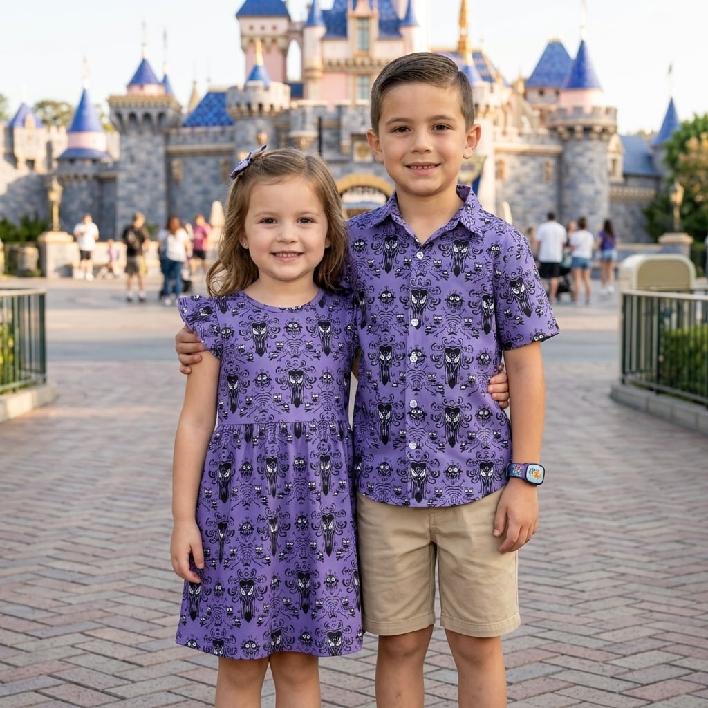 Disney Haunted Mansion Family Matching Shirt, Hitchhiking Ghosts Hawaiian Shirt, Foolish Mortals Vacation Outfit - Image 3