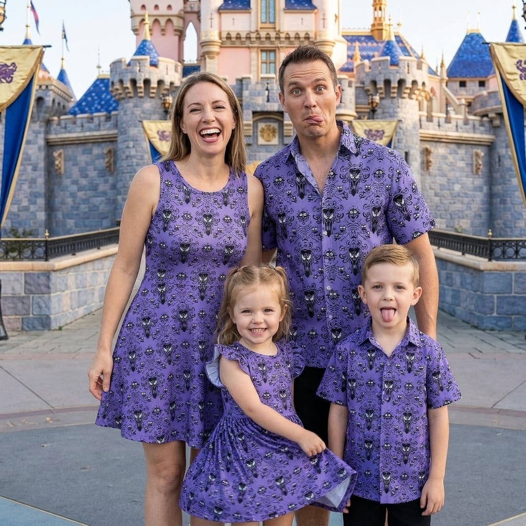 Disney Haunted Mansion Family Matching Shirt, Hitchhiking Ghosts Hawaiian Shirt, Foolish Mortals Vacation Outfit - Image 4