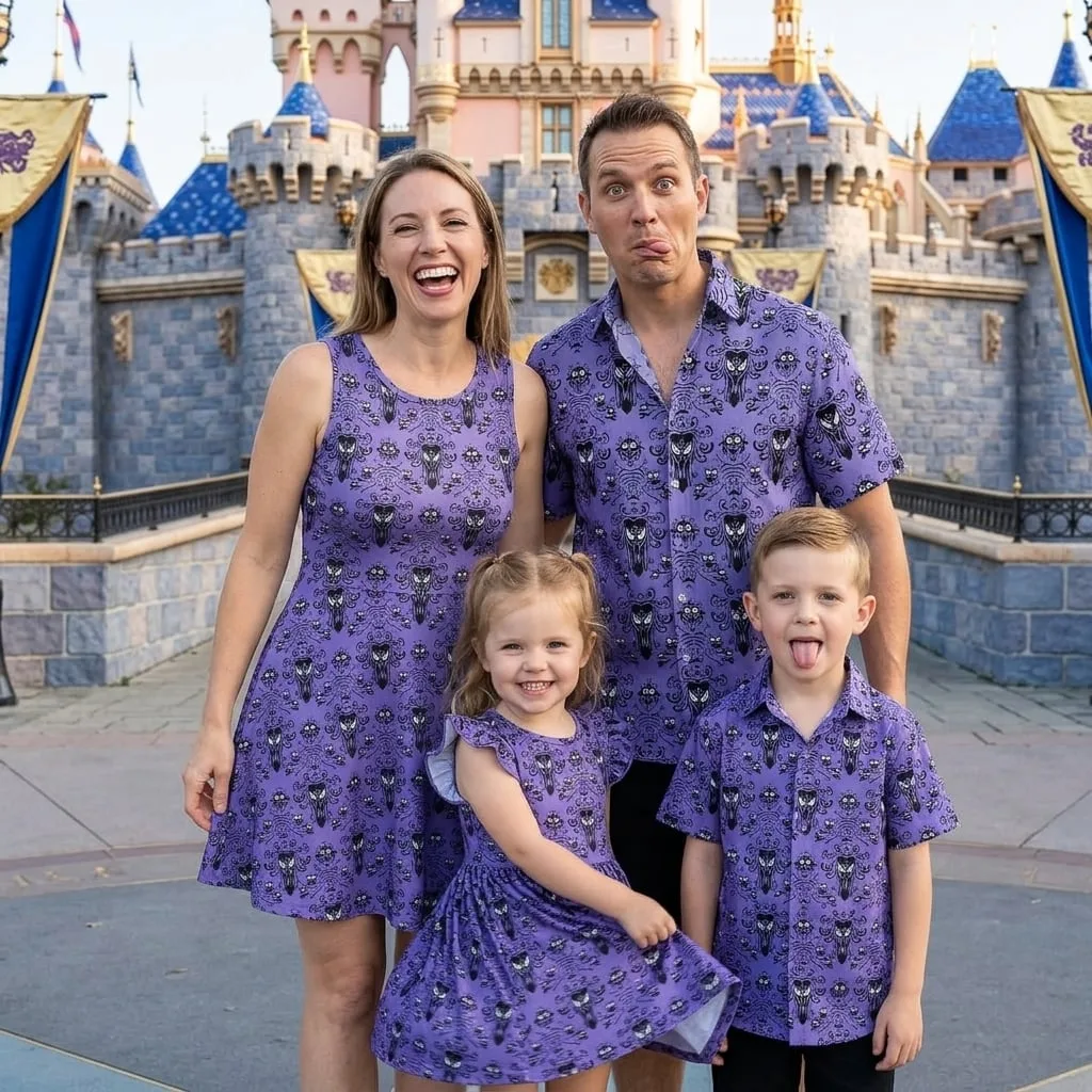 Disney Haunted Mansion Family Matching Shirt, Hitchhiking Ghosts Hawaiian Shirt, Foolish Mortals Vacation Outfit - Image 4