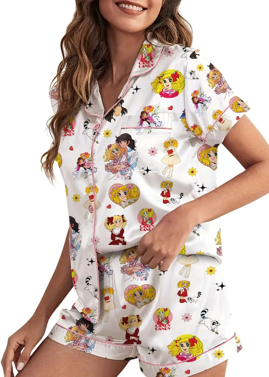 Candy Candy Anime Satin Pajama Set, Candy Candy Episodio 1 En Español Pajamas - Image 7