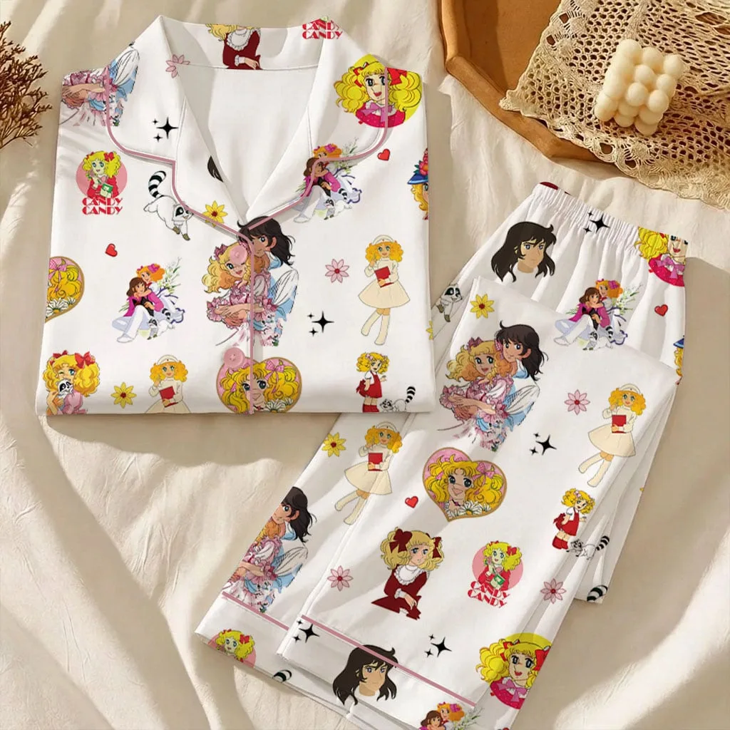 Candy Candy Anime Satin Pajama Set, Candy Candy Episodio 1 En Español Pajamas - Image 5
