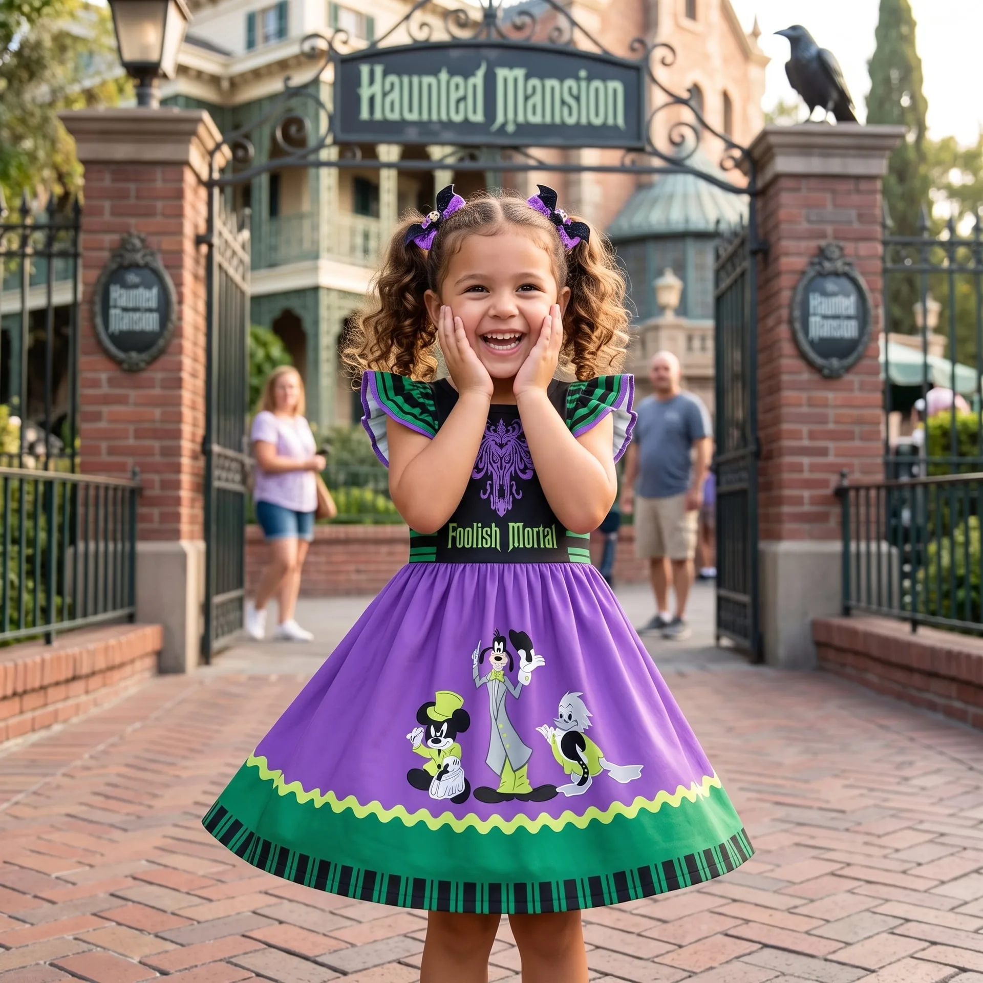 Mickey Friends Haunted Mansion Skater Dress, Disney Halloween Outfit - Image 2
