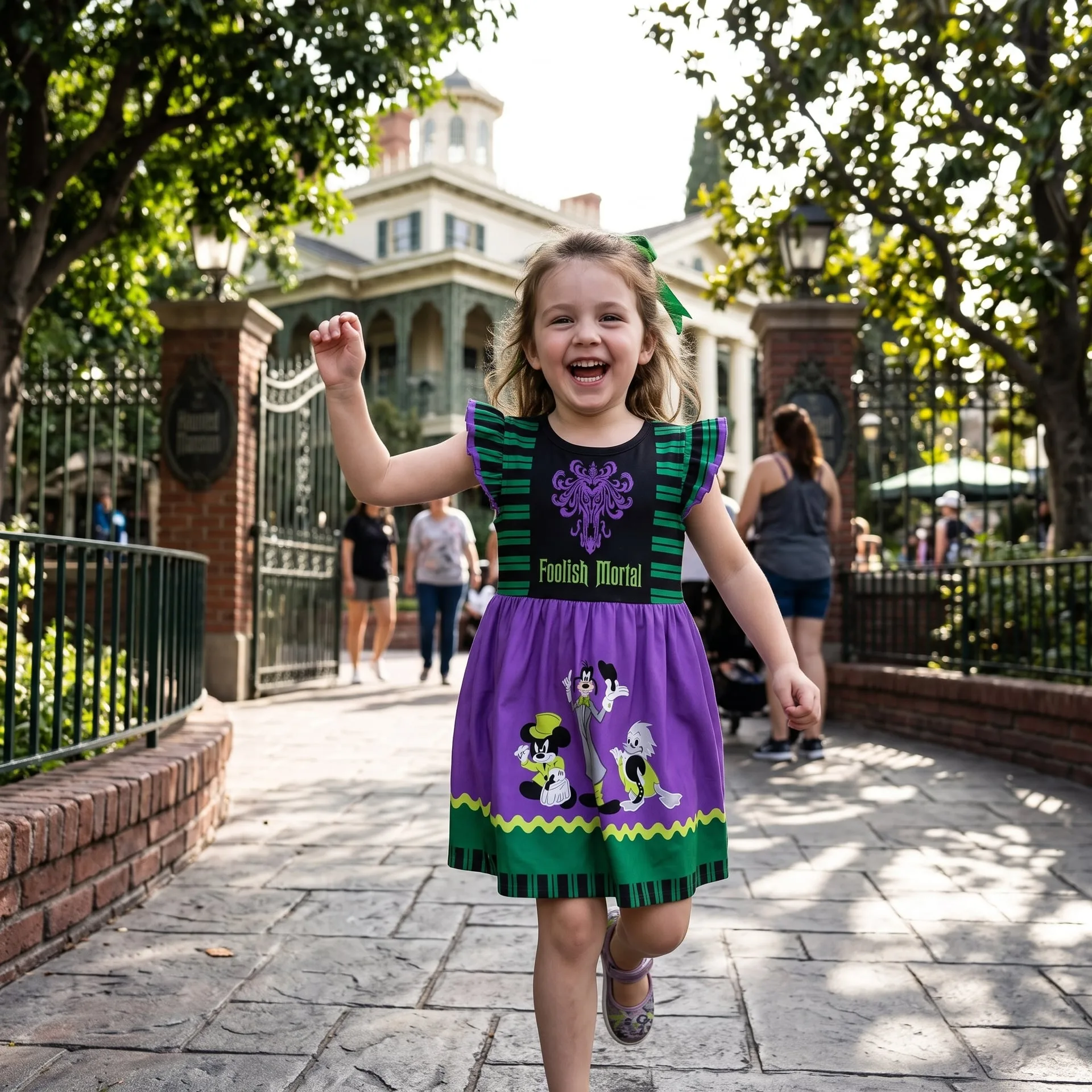Mickey Friends Haunted Mansion Skater Dress, Disney Halloween Outfit - Image 3