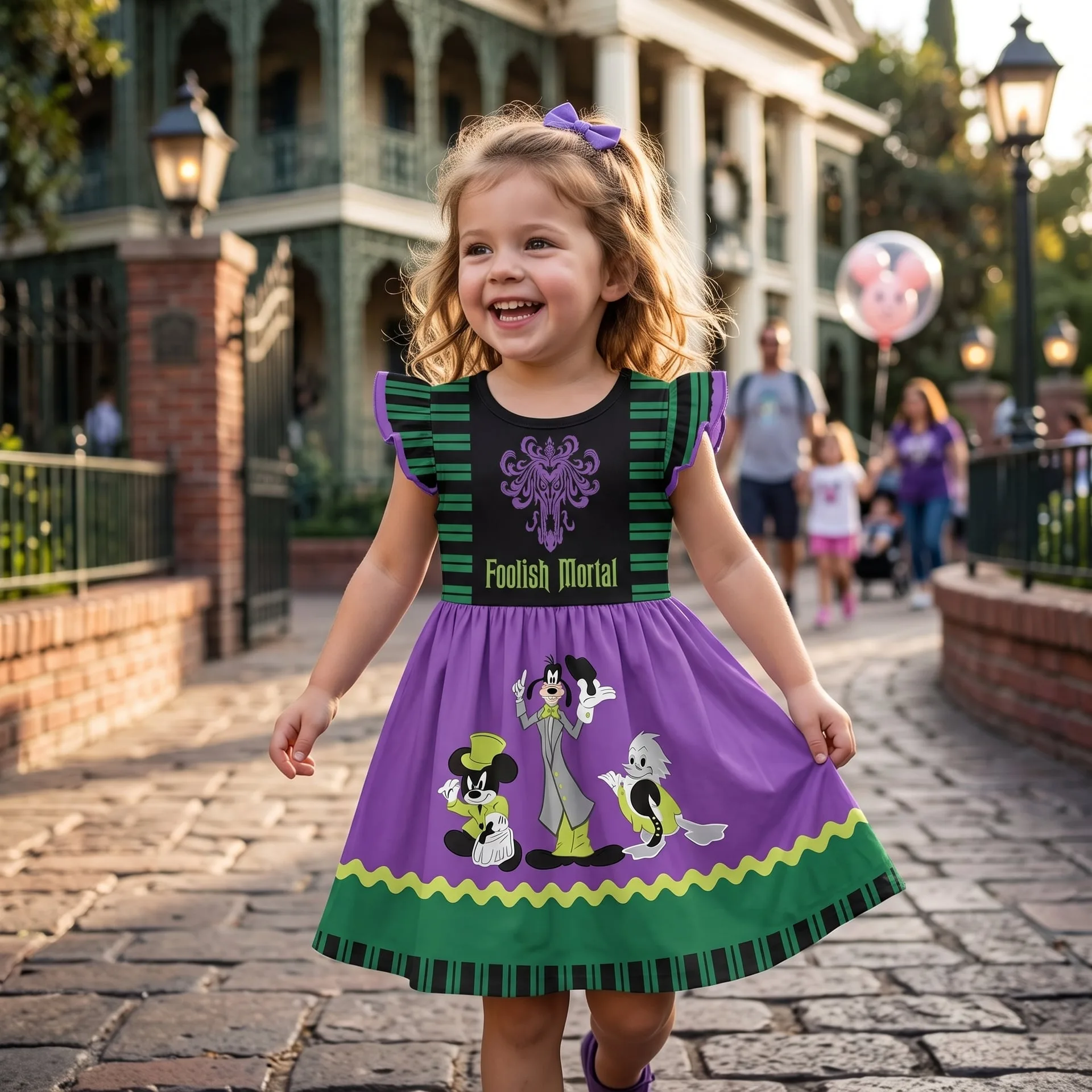 Mickey Friends Haunted Mansion Skater Dress, Disney Halloween Outfit - Image 4