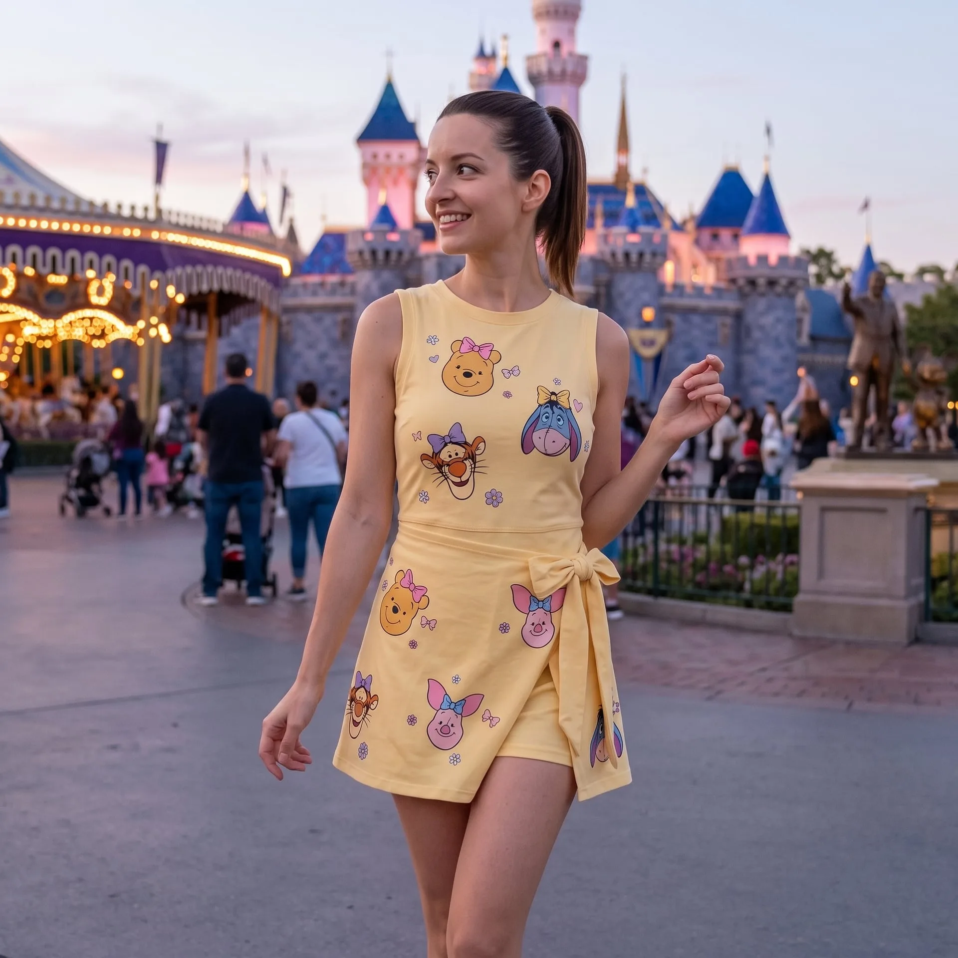 Winnie The Pooh Tennis Dress Skirt, Pooh And Friends Tennis Skort For Women - Image 3