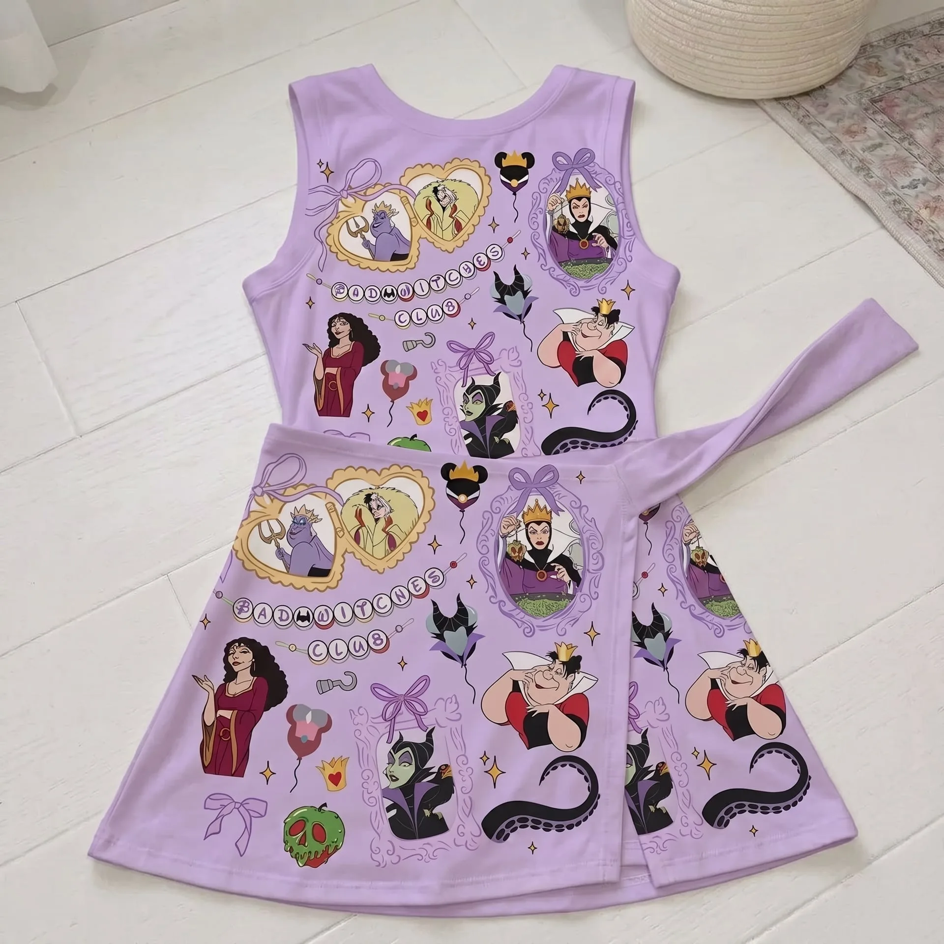 Disney Villains Coquette Tennis Dress, Maleficent Evil Queen Ursula Cruella Girls Outfit - Image 2