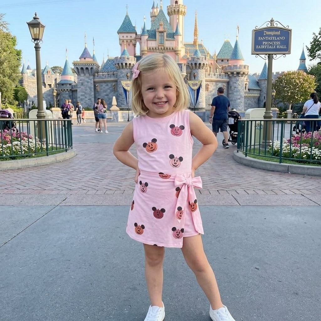 Pink Halloween Disney Tennis Dress, Mickey Pumpkin Pink Dress For Women - Image 3