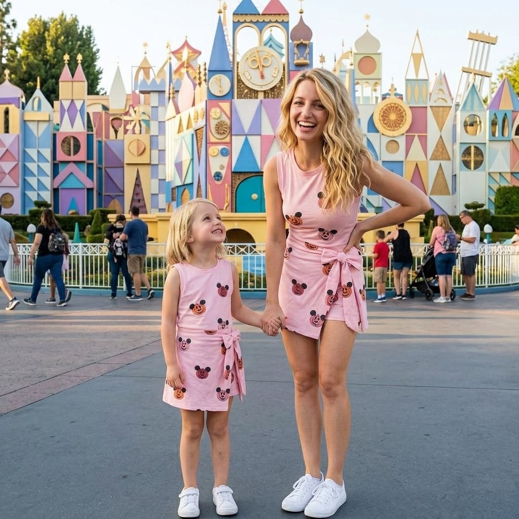 Pink Halloween Disney Tennis Dress, Mickey Pumpkin Pink Dress For Women - Image 4
