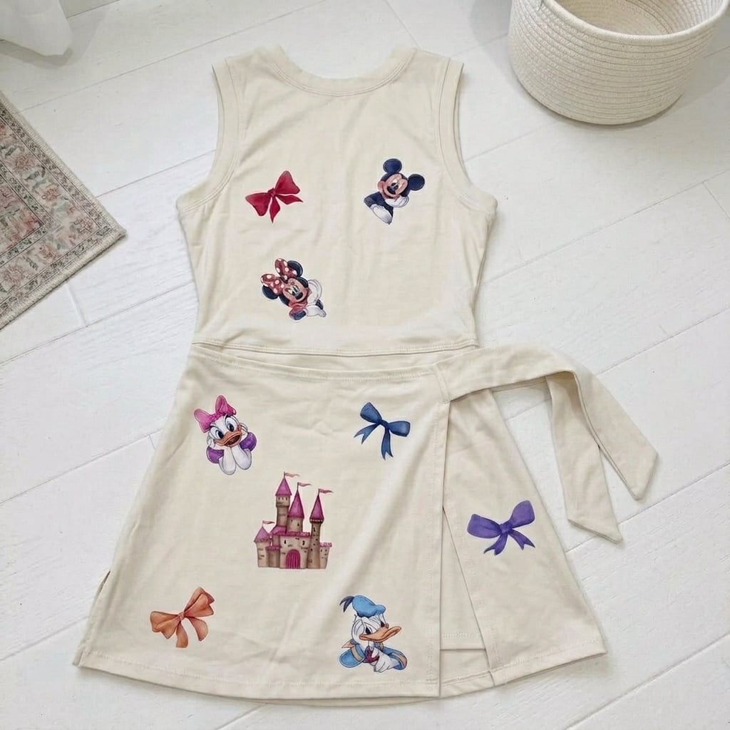 Minnie Daisy Bestie Tennis Dress Skirt, Coquette Bow Disney Castle Outfit - Image 3