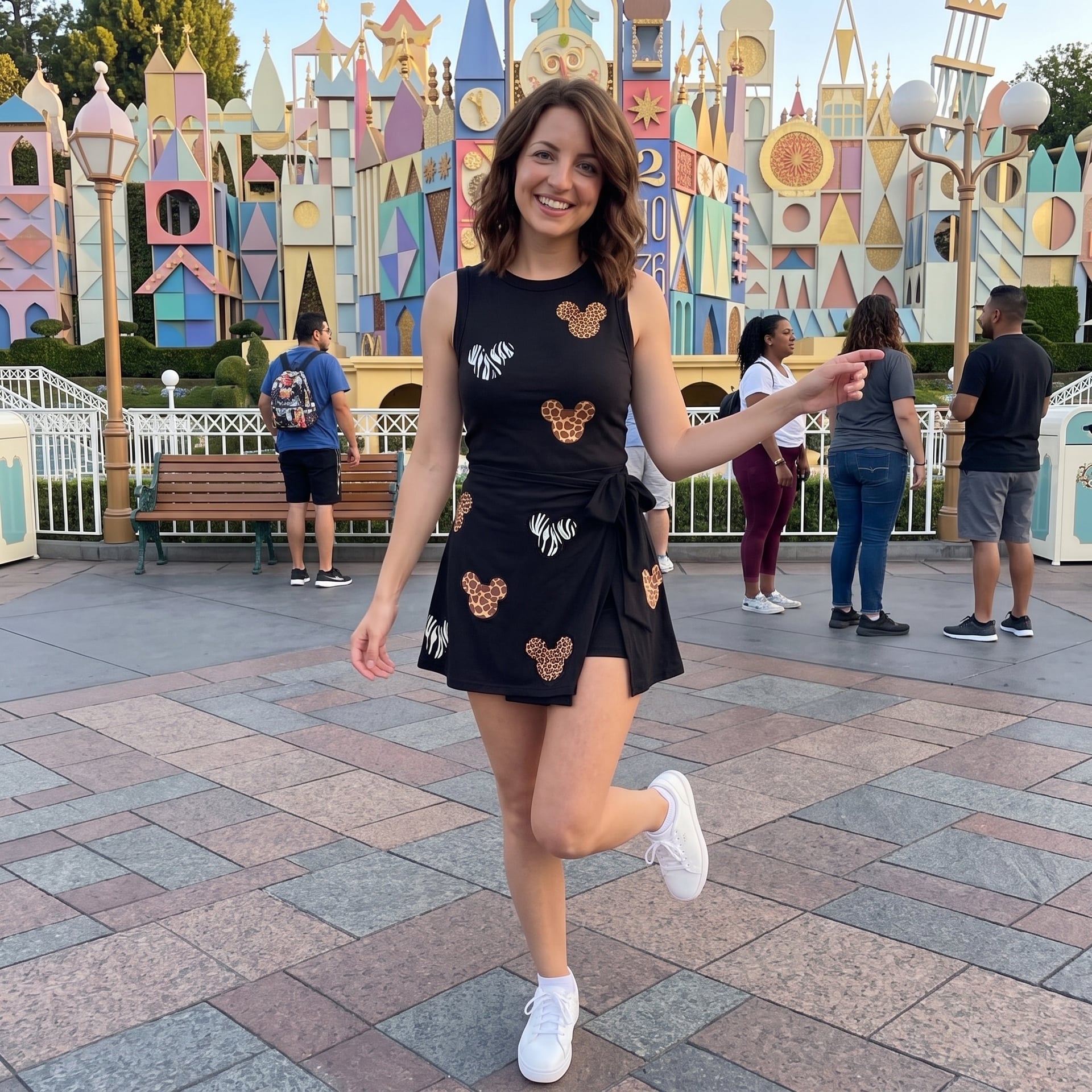 Mickey Head Pattern Tennis Dress, Disney Park Vacation Outfit, Womens Athletic Skater Dress - Image 6