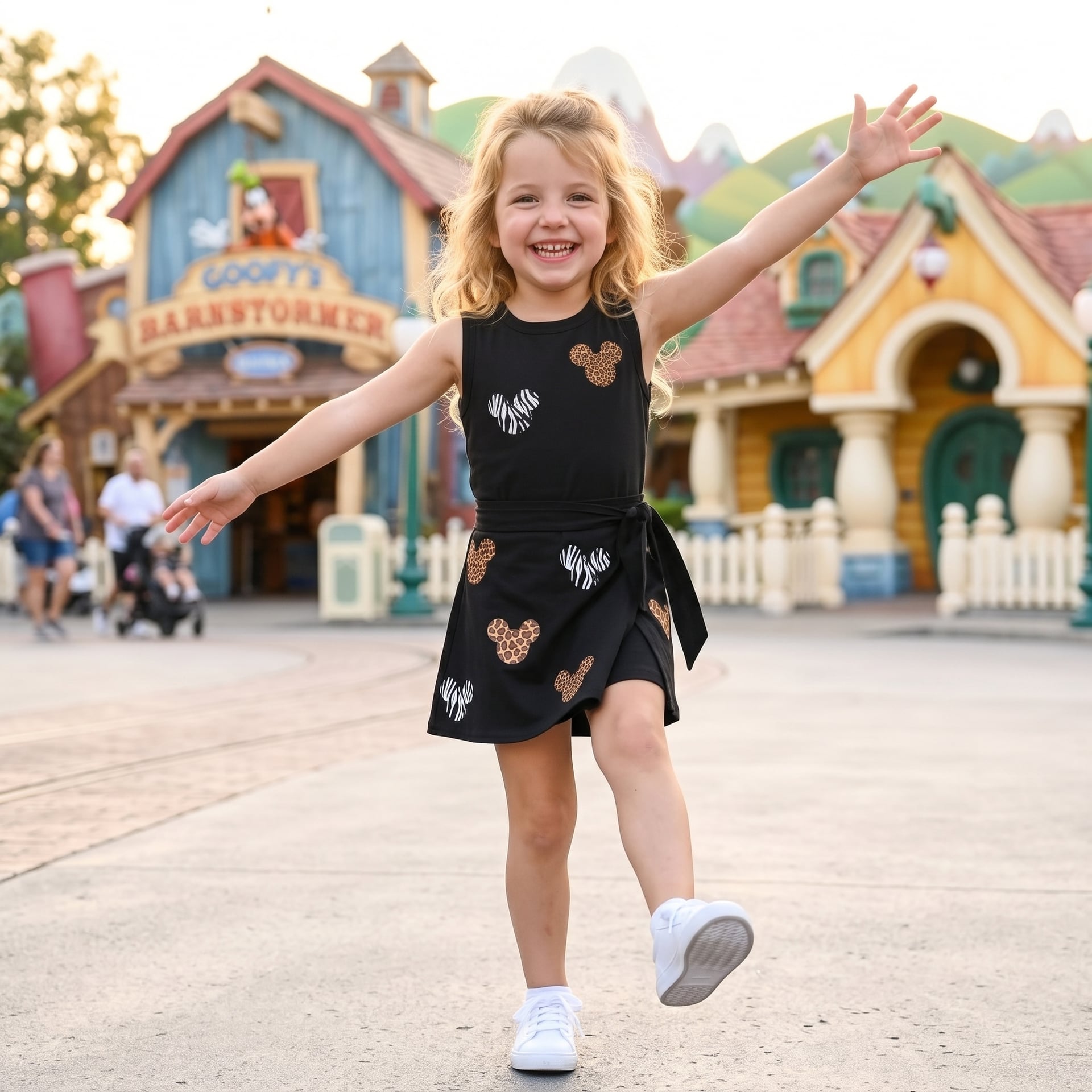 Mickey Head Pattern Tennis Dress, Disney Park Vacation Outfit, Womens Athletic Skater Dress - Image 3