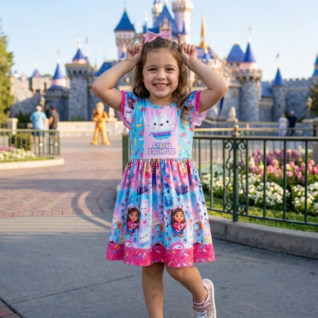 Gabby Dollhouse Princess Dress, Gabby Cat Cosplay Costume Kids Birthday Party Outfit - Image 2
