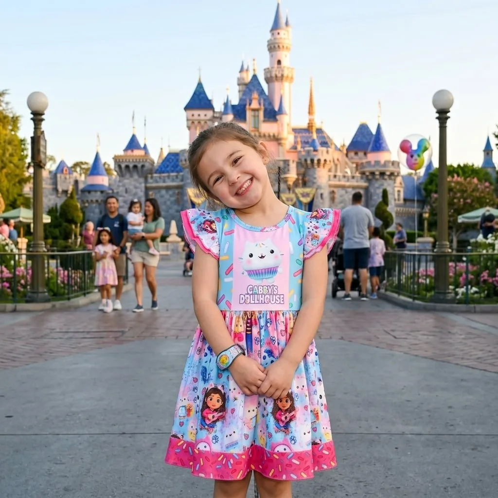 Gabby Dollhouse Princess Dress, Gabby Cat Cosplay Costume Kids Birthday Party Outfit - Image 3