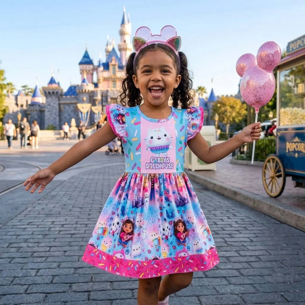 Gabby Dollhouse Princess Dress, Gabby Cat Cosplay Costume Kids Birthday Party Outfit - Image 4