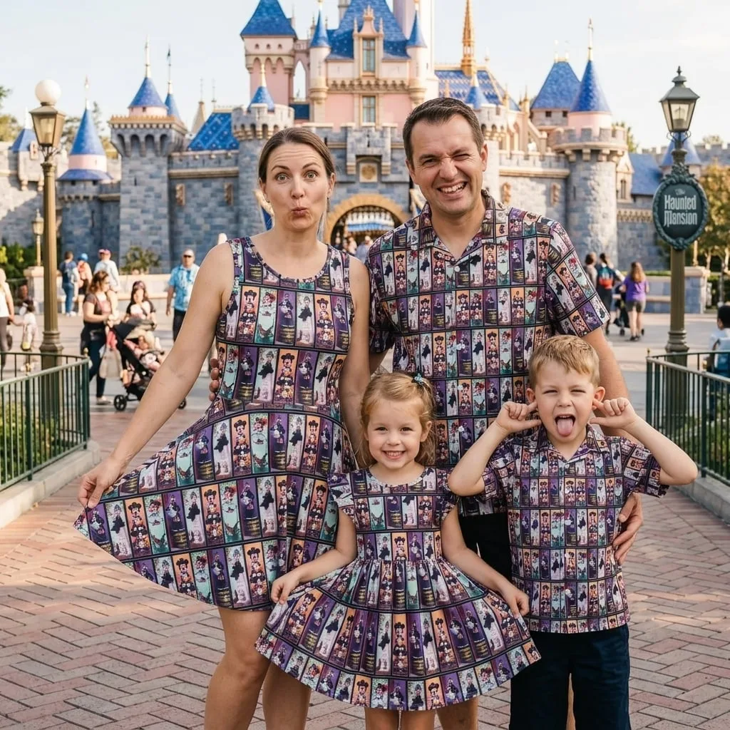 Disney Haunted Mansion Matching Outfit, Hitchhiking Ghosts Halloween Skater Dress - Image 4