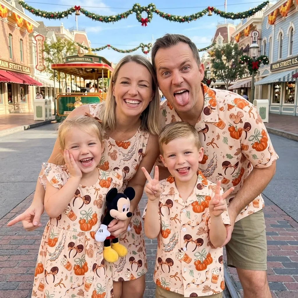 Mickey Mouse Halloween Matching Family Outfit, Minnie Pumpkin Disney Skater Dress - Image 5