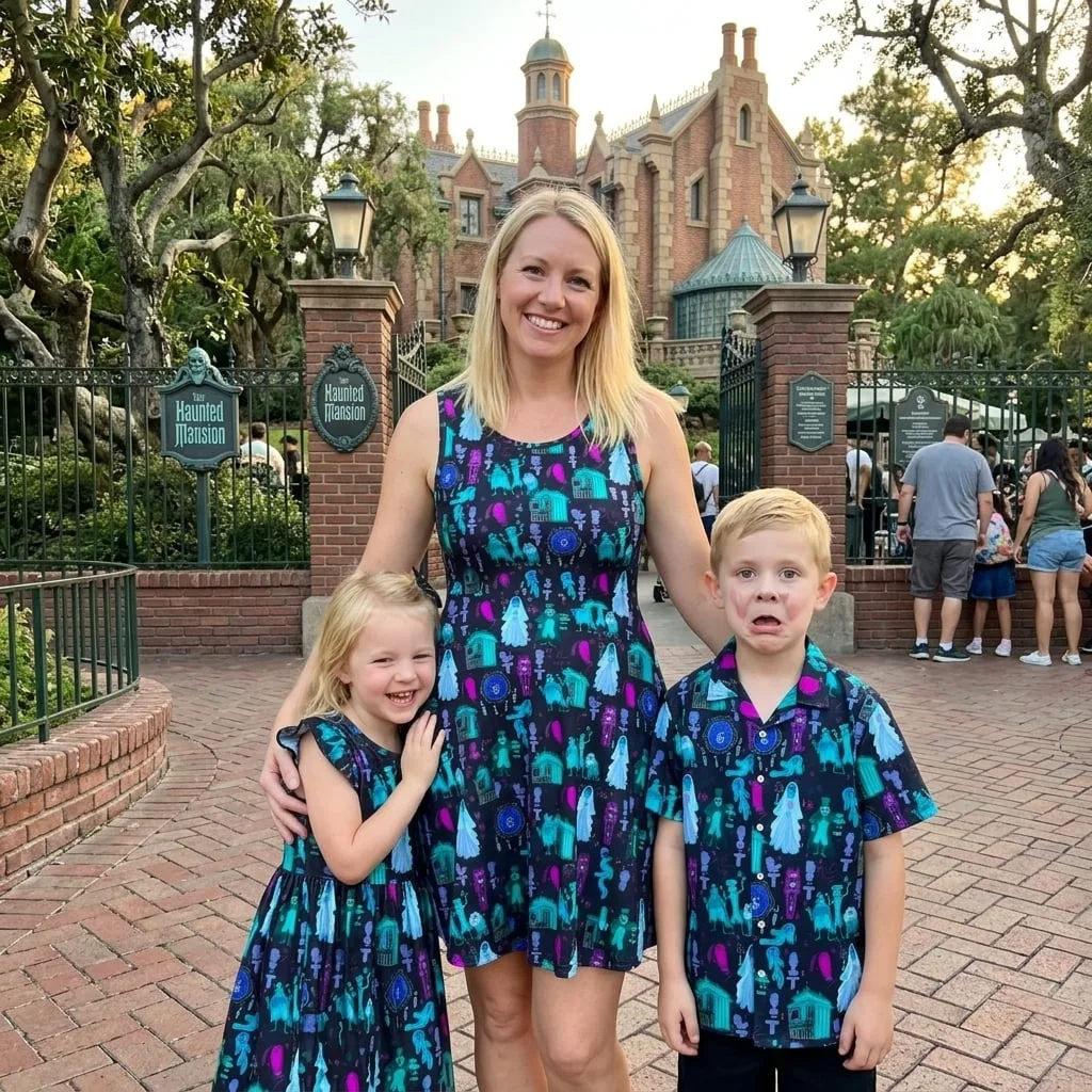 Haunted Mansion Hitchhiking Ghosts Family Clothings, Disney Halloween Vacation Outfit - Image 3