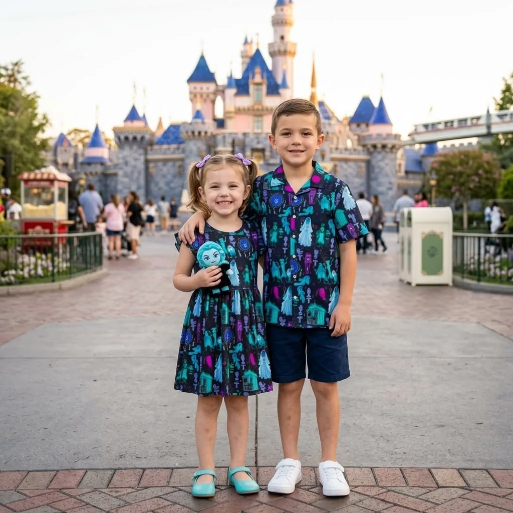 Haunted Mansion Hitchhiking Ghosts Family Clothings, Disney Halloween Vacation Outfit - Image 4