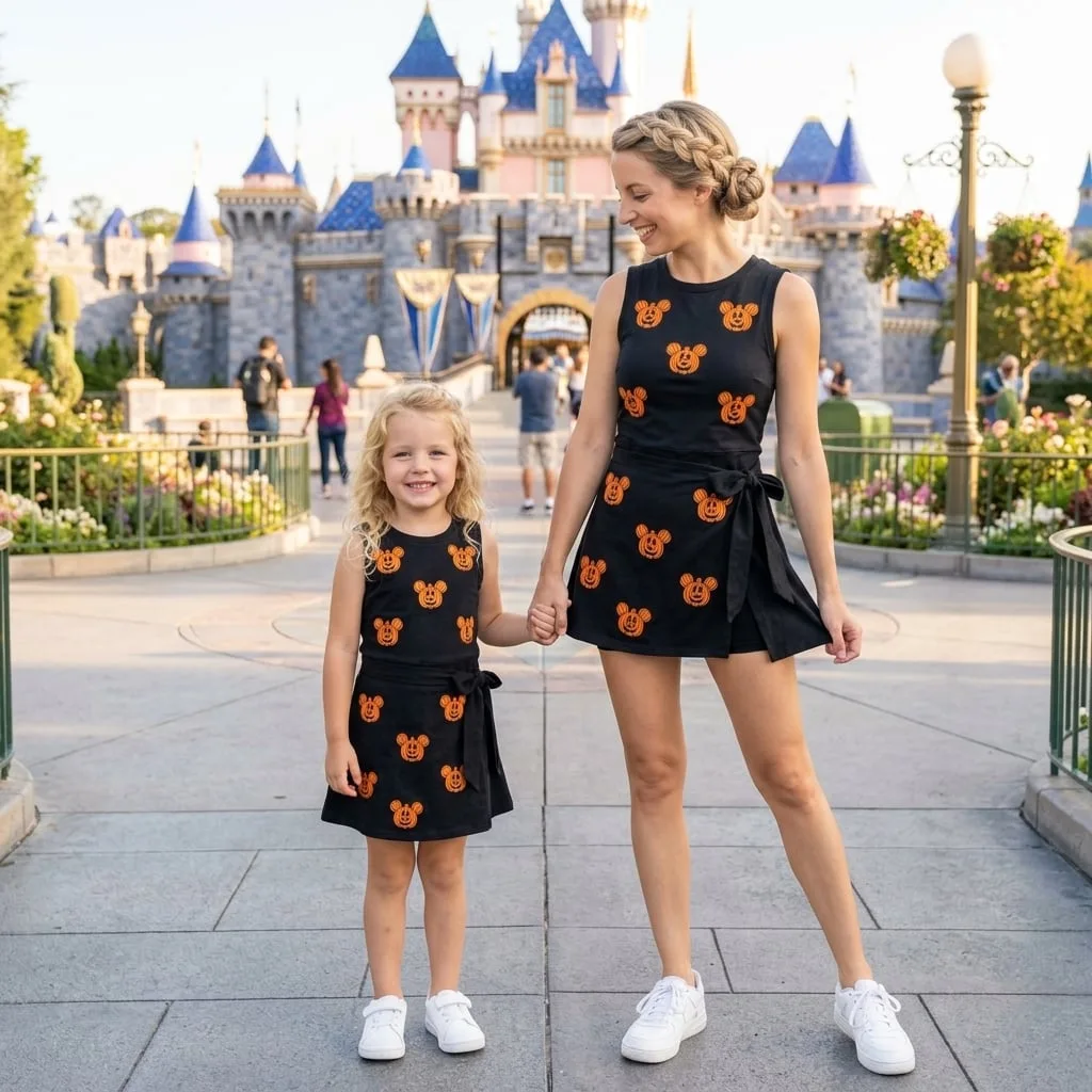 Halloween Mickey Pumpkin Tennis Dress Skirt, Mickey Head Halloween Dress - Image 3